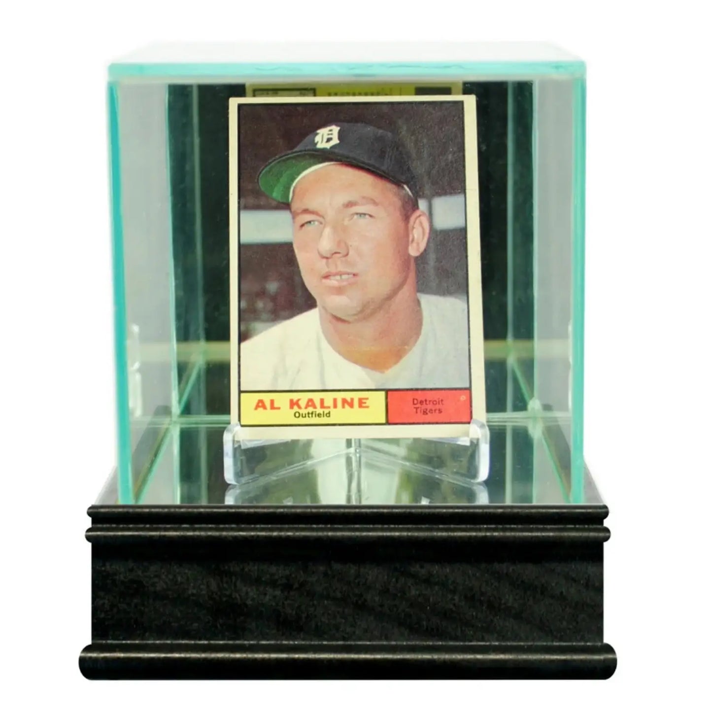 Real Glass Single Sports Trading Card Display Case Black