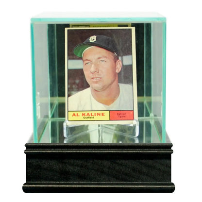 Real Glass Single Sports Trading Card Display Case Black