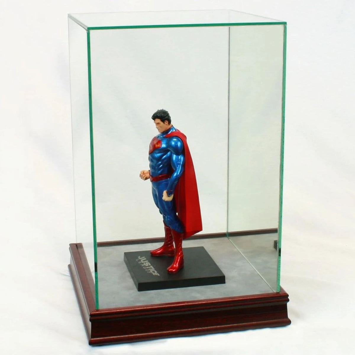 Real Glass 1/10th Scale Figurine Display Case Cherry Base