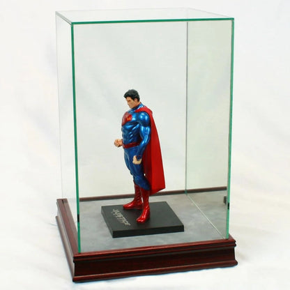 Real Glass 1/10th Scale Figurine Display Case Cherry Base