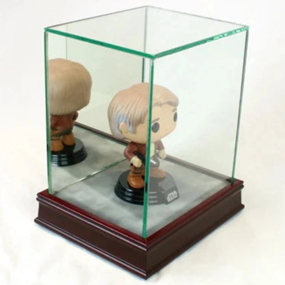 Real Glass Single Funko Bobblehead Display Case Cherry Base