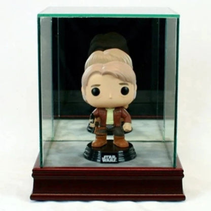 Real Glass Single Funko Bobblehead Display Case Cherry Base