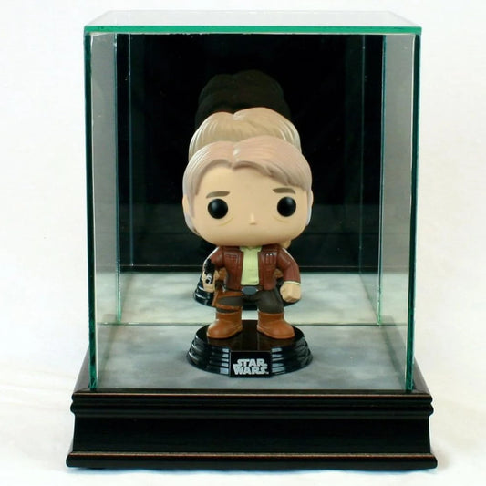 Real Glass Single Funko Bobblehead Display Case Black Base