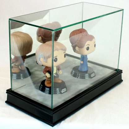 Real Glass Double Funko Pop Figure Display Case Black Base