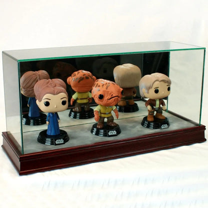 Real Glass Triple Funko Pop Figure Display Case Cherry Base