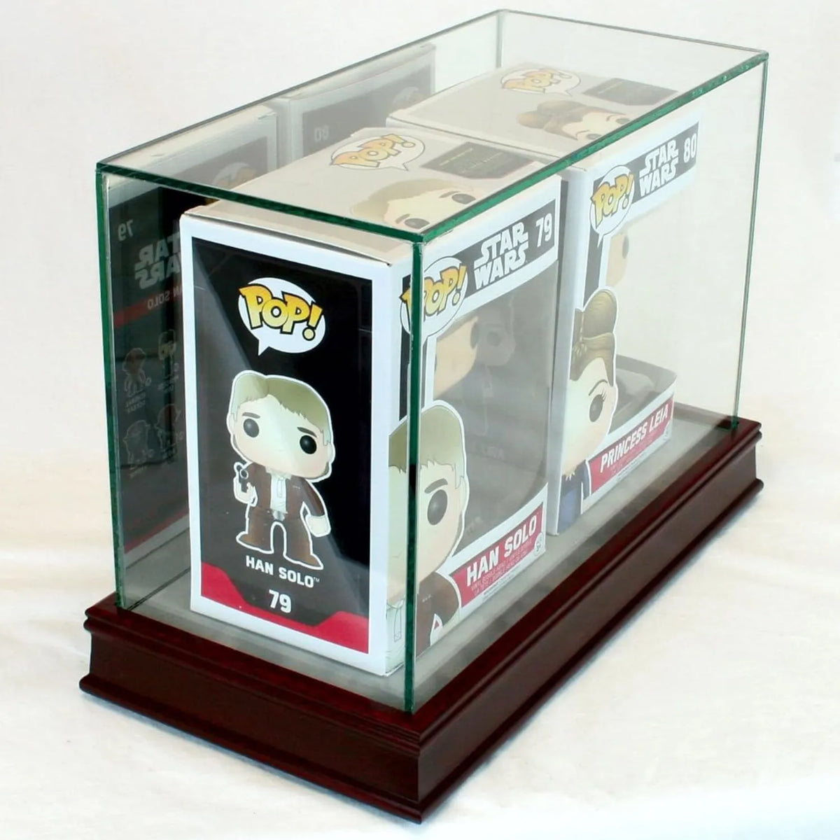 Real Glass Double Funko Pop Figure in box Display Case Cherry Base