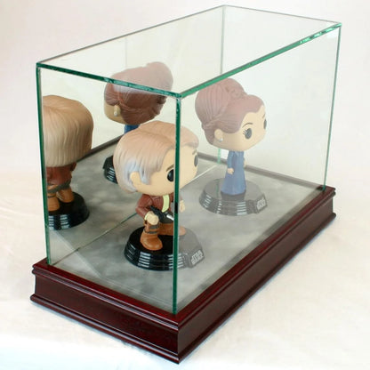 Real Glass Double Funko Pop Figure Display Case Cherry Base