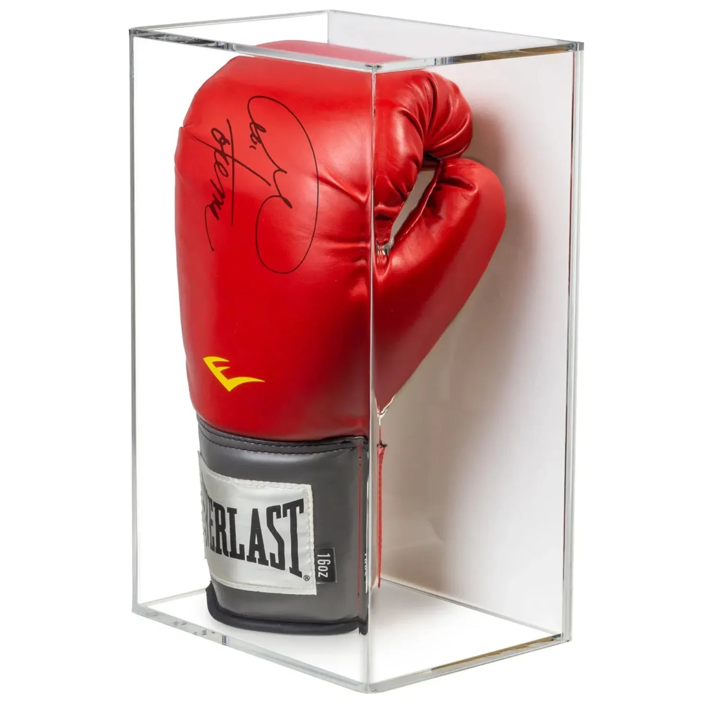 Acrylic Boxing Glove Display Case with Sliding Back White