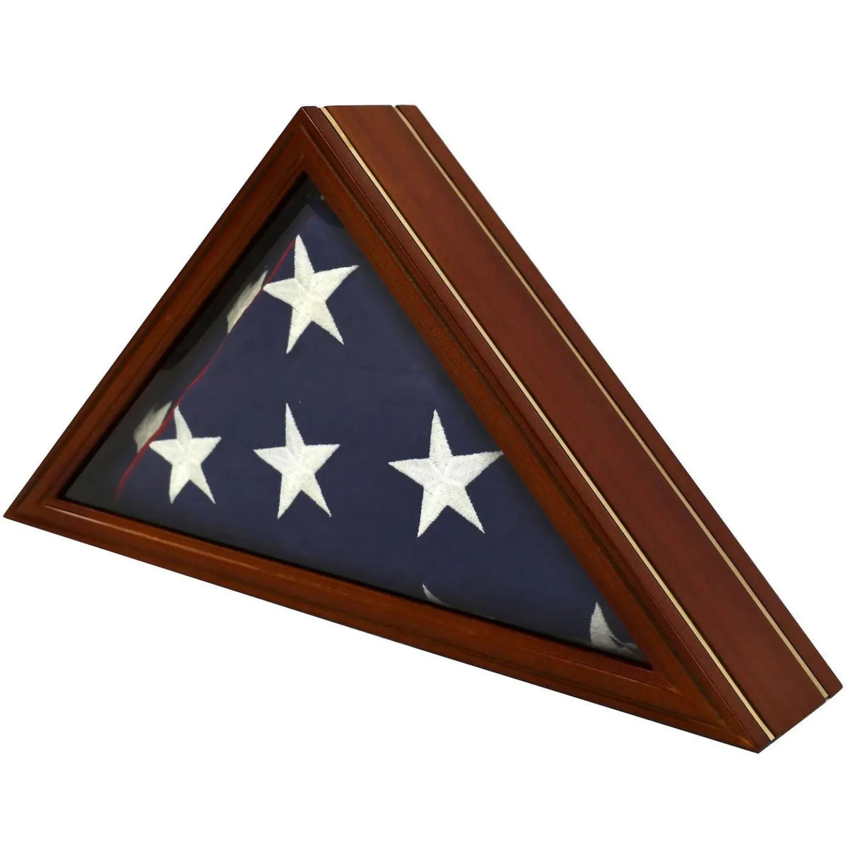 Old Glory Flag Display Case Glass Tabletop Cabinet for 5'x9.5' Flag Light Cherry