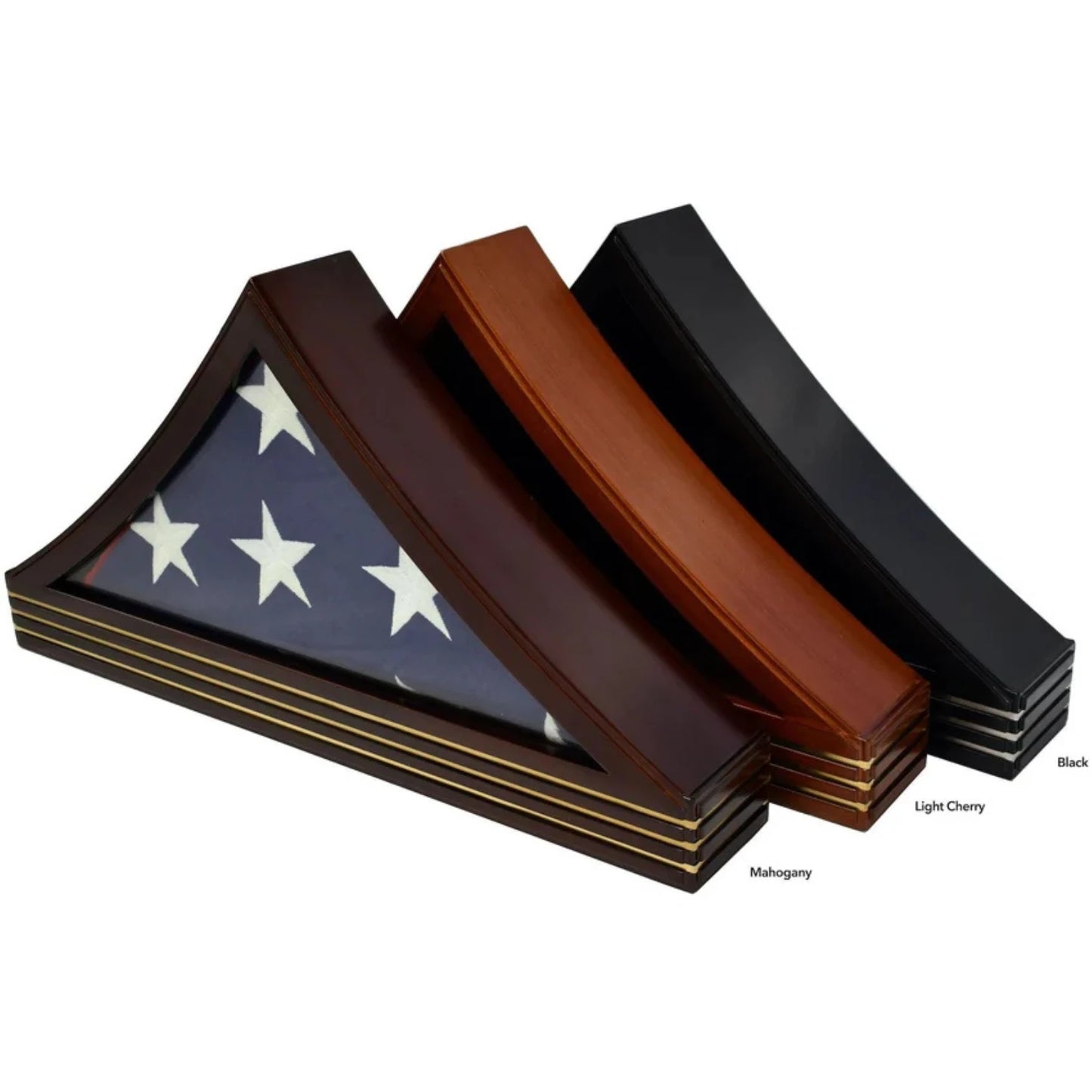 Chevron Flag Display Case Glass Tabletop Cabinet for 5'x9.5' Flag