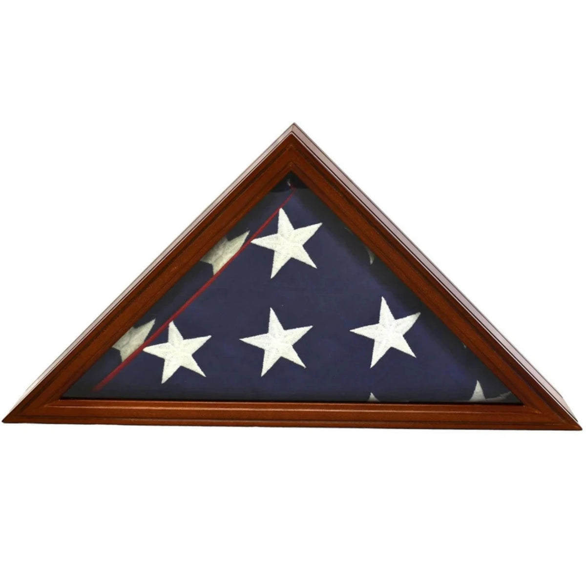 Old Glory Flag Display Case Glass Tabletop Cabinet for 5'x9.5' Flag Light Cherry