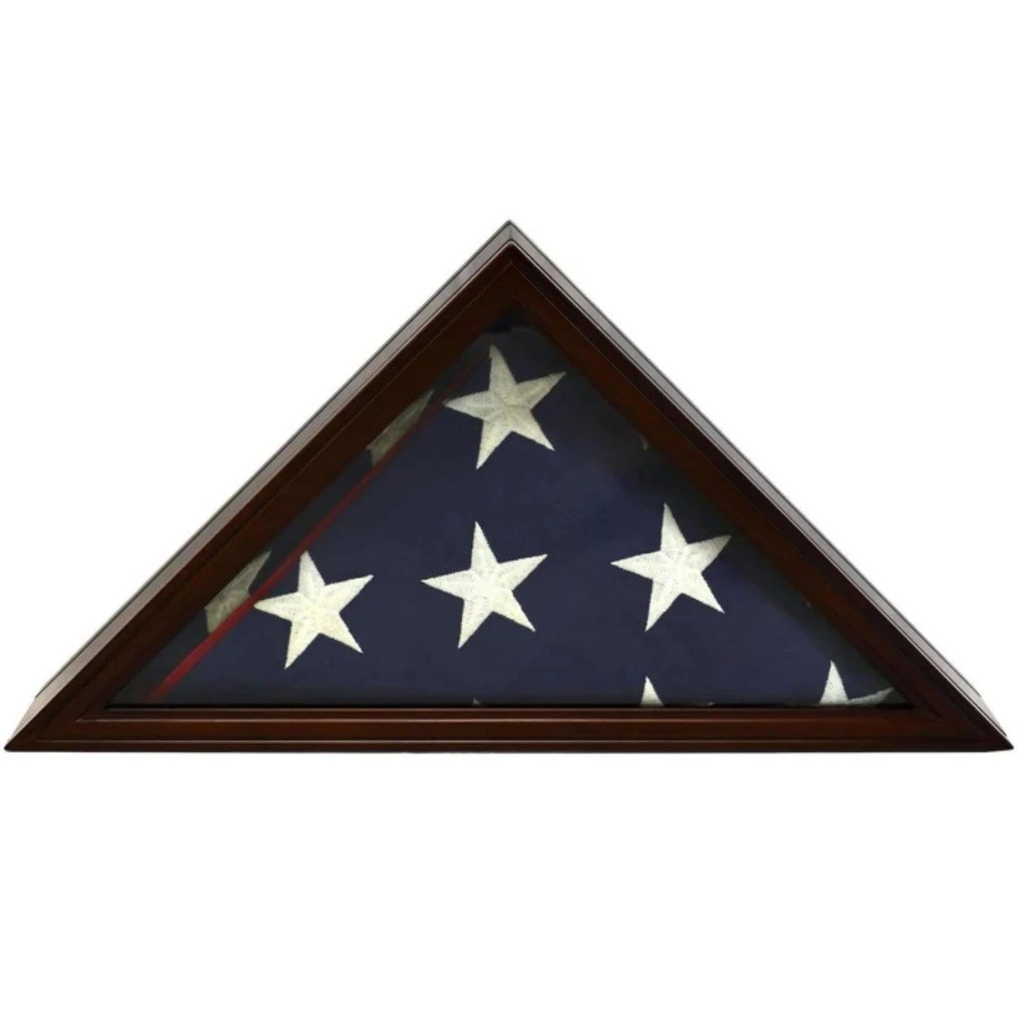 Old Glory Flag Display Case Glass Tabletop Cabinet for 5'x9.5' Flag Mahogany