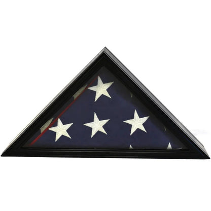 Old Glory Flag Display Case Glass Tabletop Cabinet for 5'x9.5' Flag Black