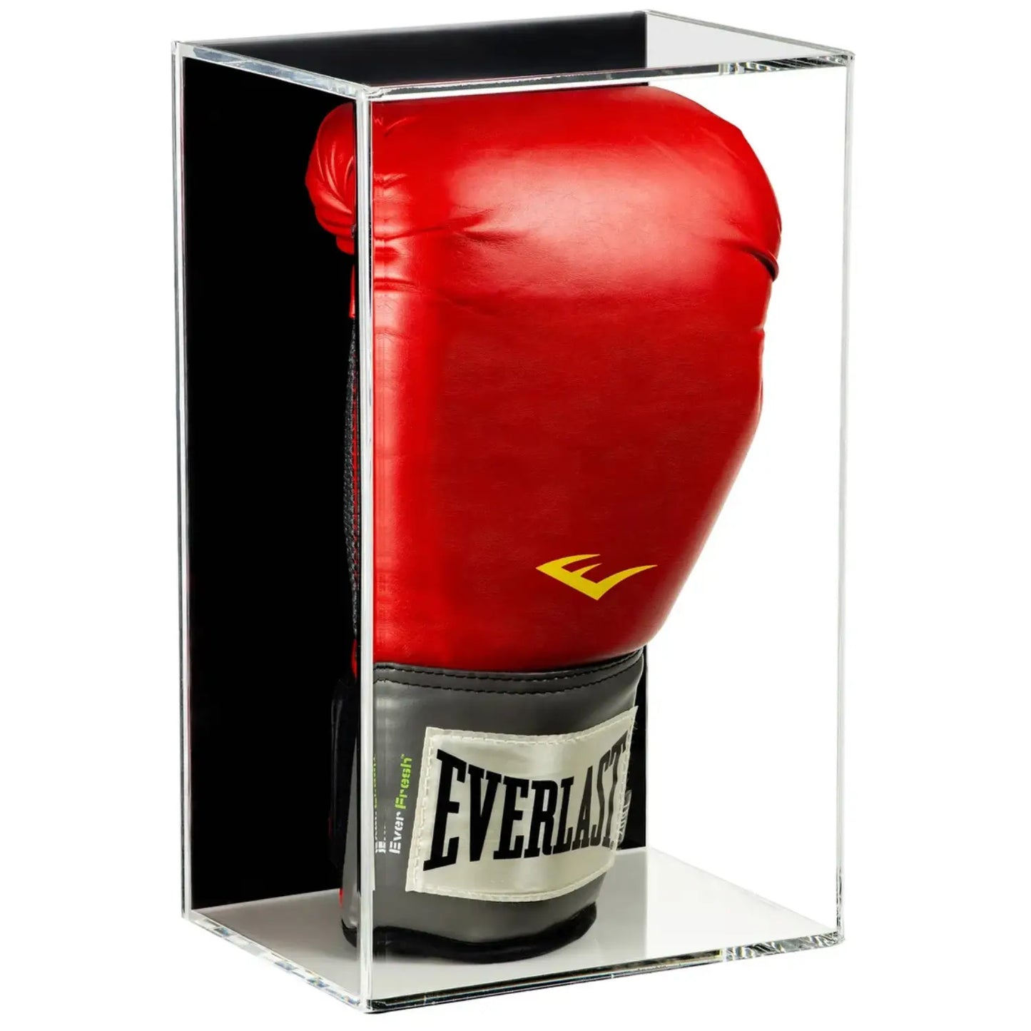Acrylic Boxing Glove Display Case with Sliding Back Black