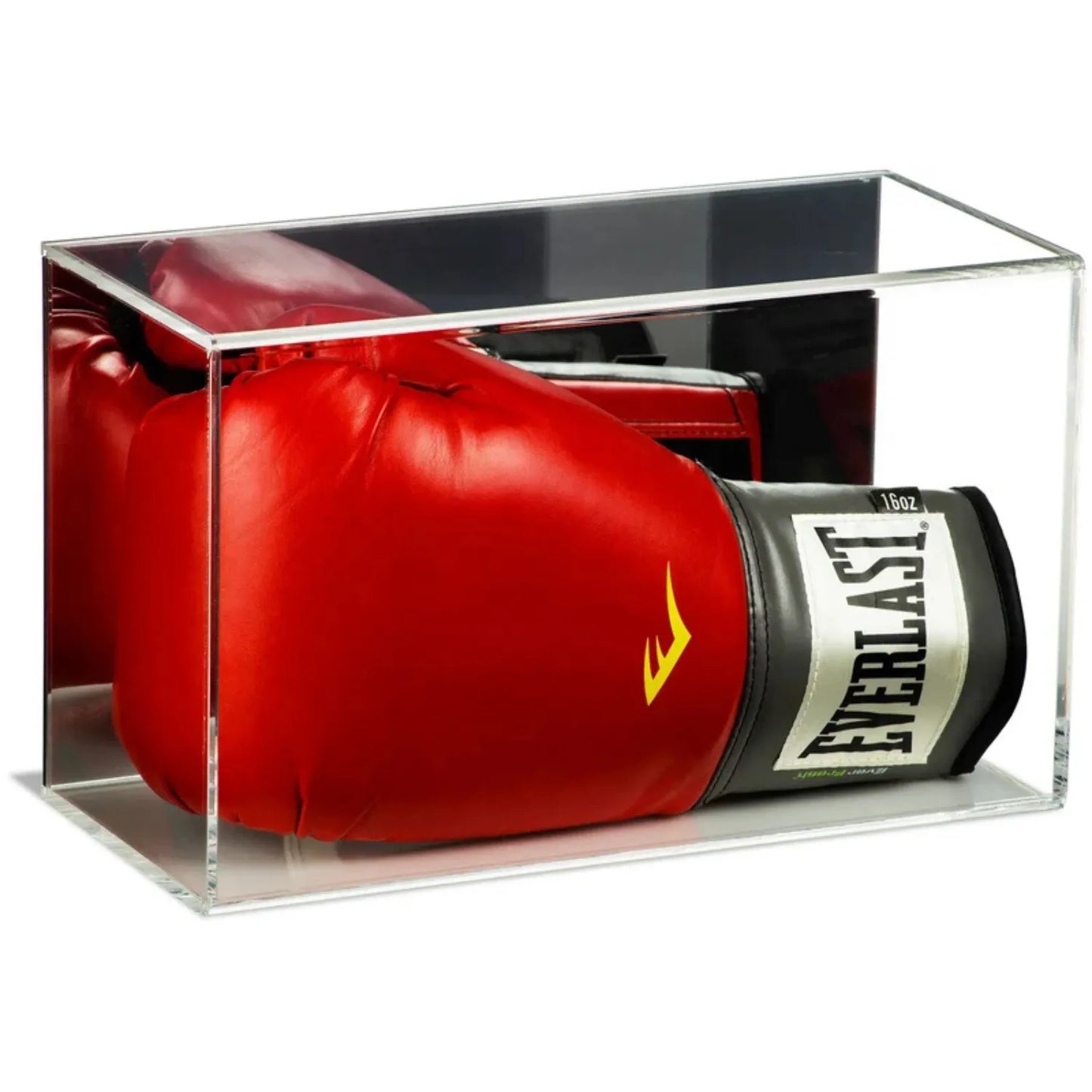 Acrylic Boxing Glove Display Case with Sliding Back Mirror Back