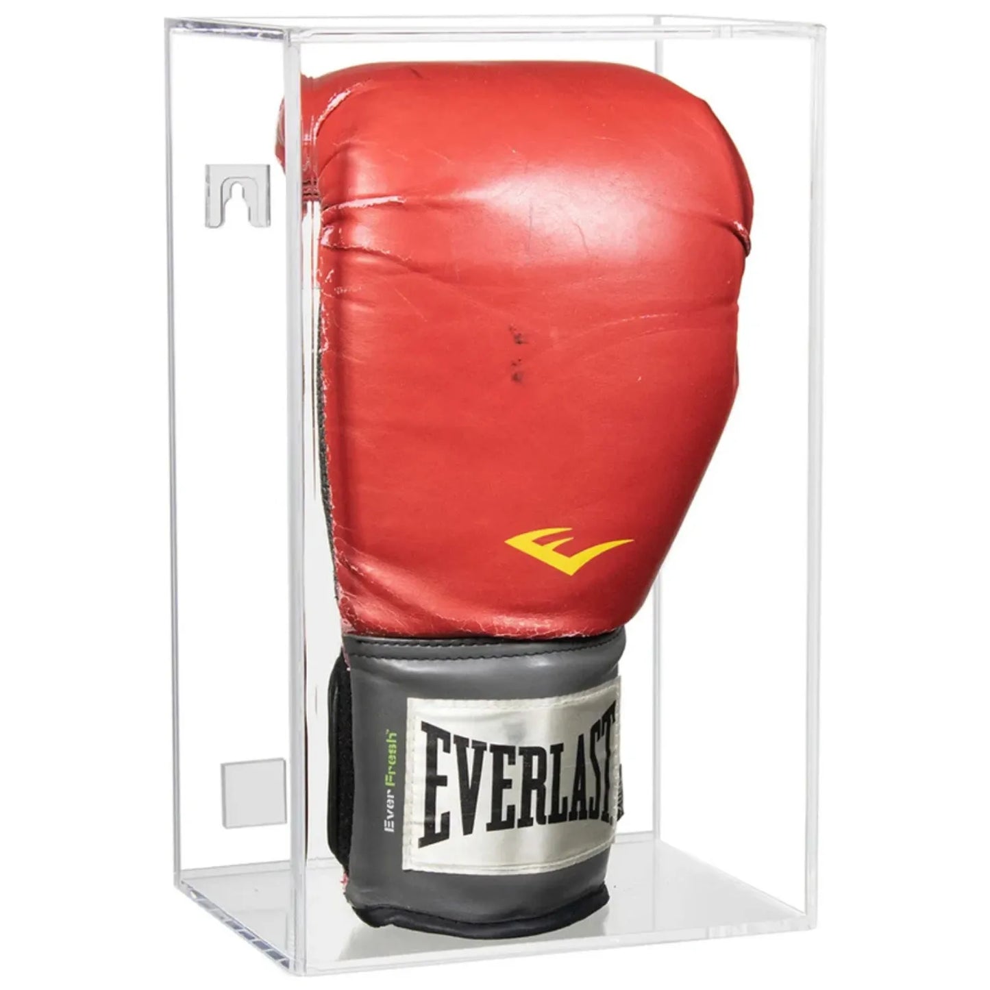 Acrylic Boxing Glove Display Case with Sliding Back Wall Mount