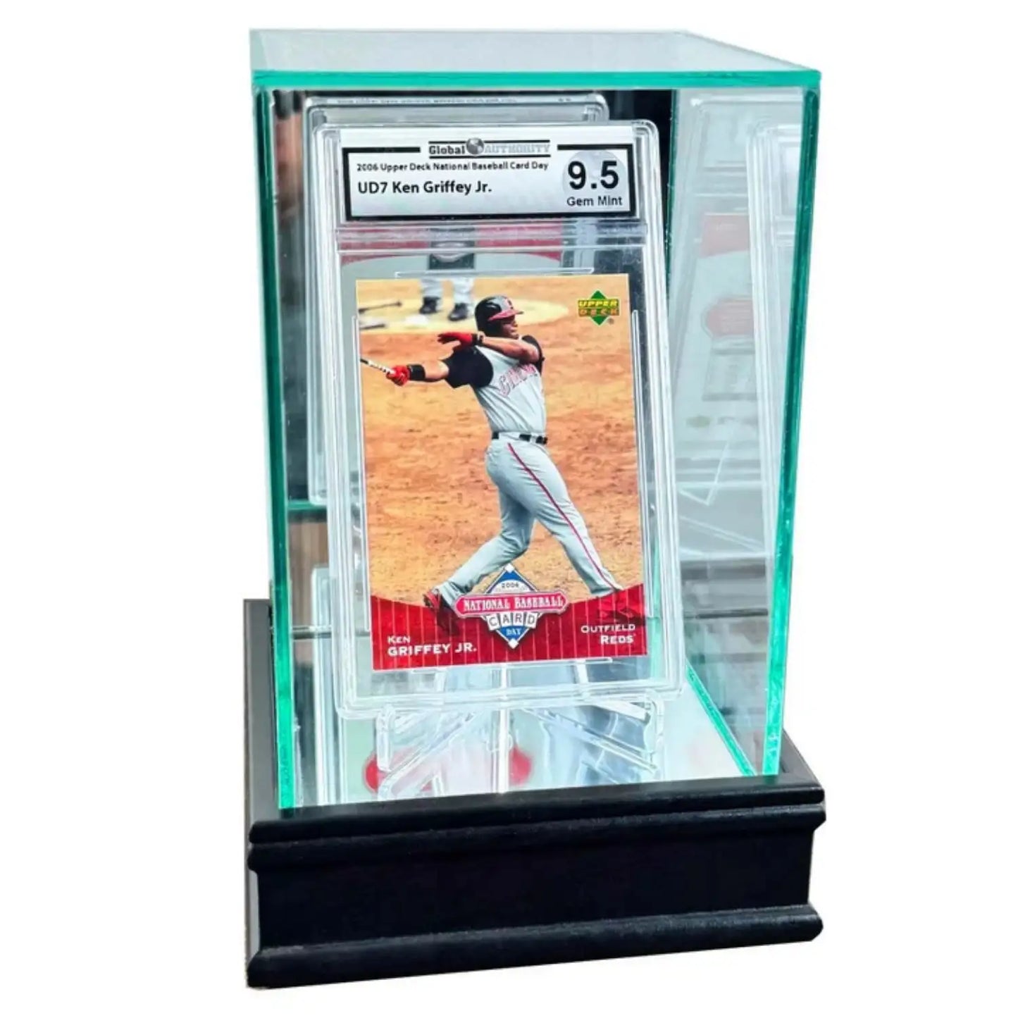Real Glass Single Graded PSA Trading Card Display Case Black Sport