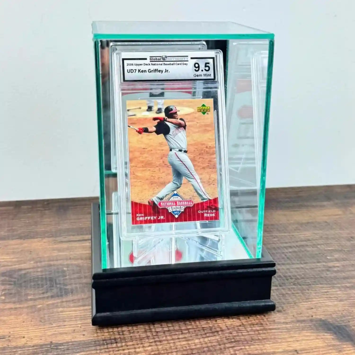 Real Glass Single Graded PSA Trading Card Display Case Black Sport