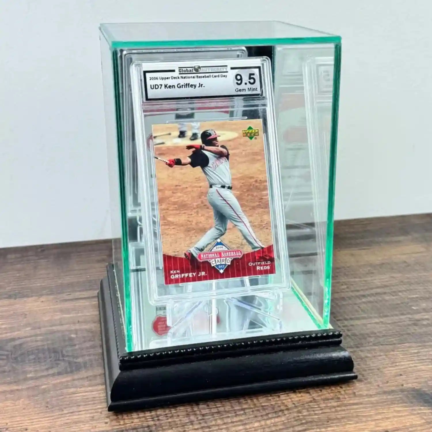 Real Glass Single Graded PSA Trading Card Display Case Black