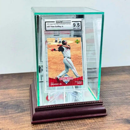 Real Glass Single Graded PSA Trading Card Display Case Cherry