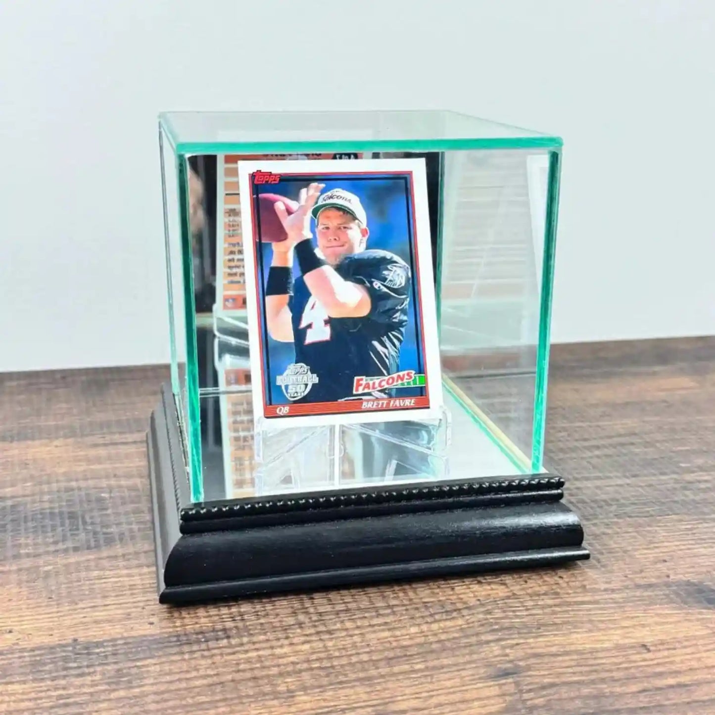 Real Glass Single Sports Trading Card Display Case Black