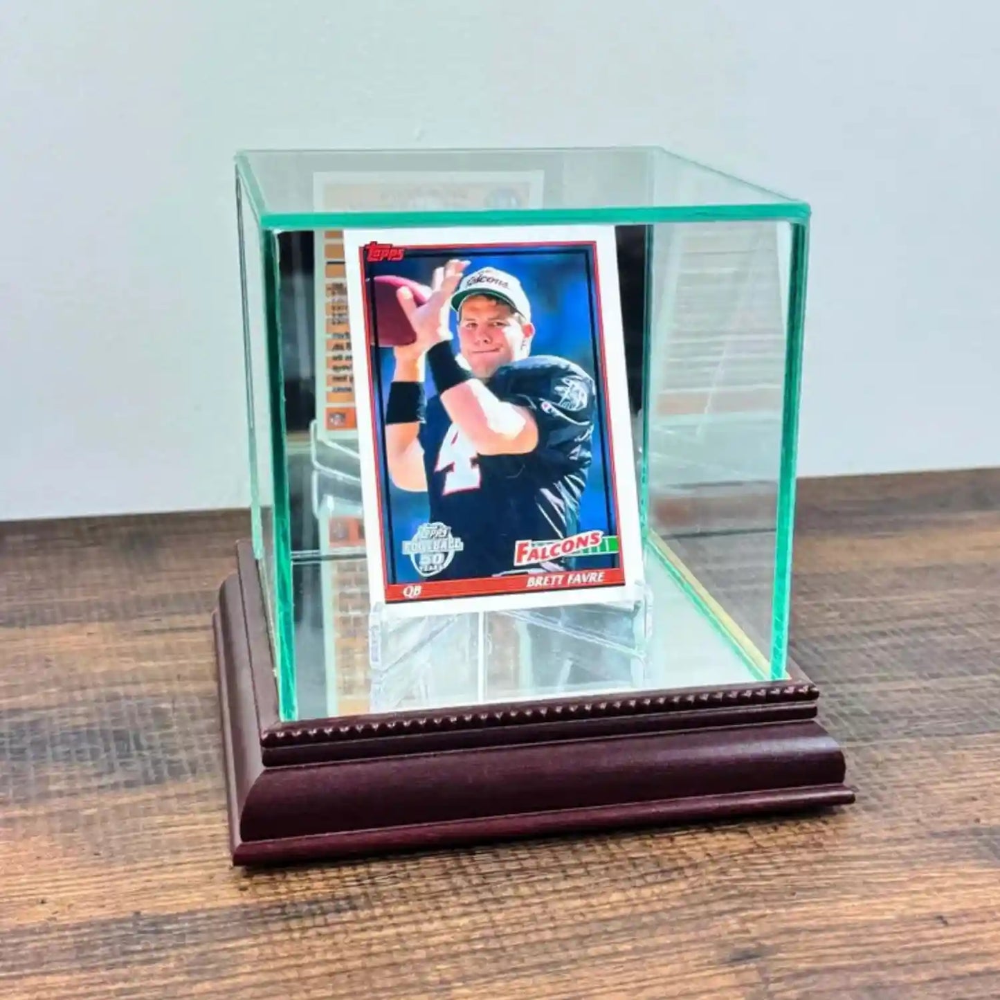 Real Glass Single Sports Trading Card Display Case Cherry