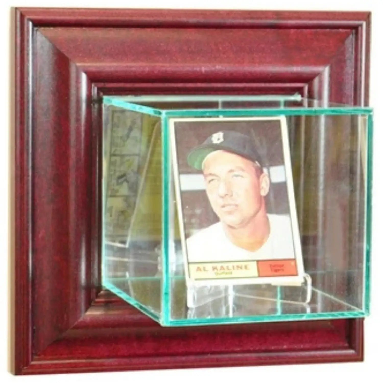 Real Glass Wall-Mounted Single Trading Card Display Case Cherry