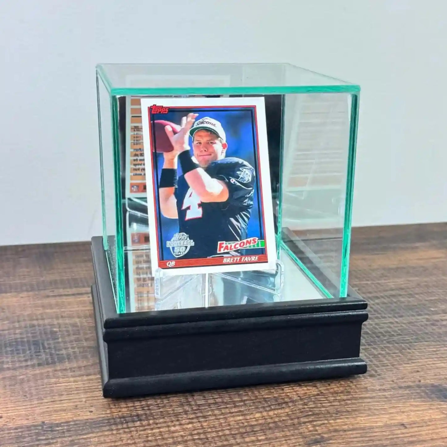 Real Glass Single Sports Trading Card Display Case Black