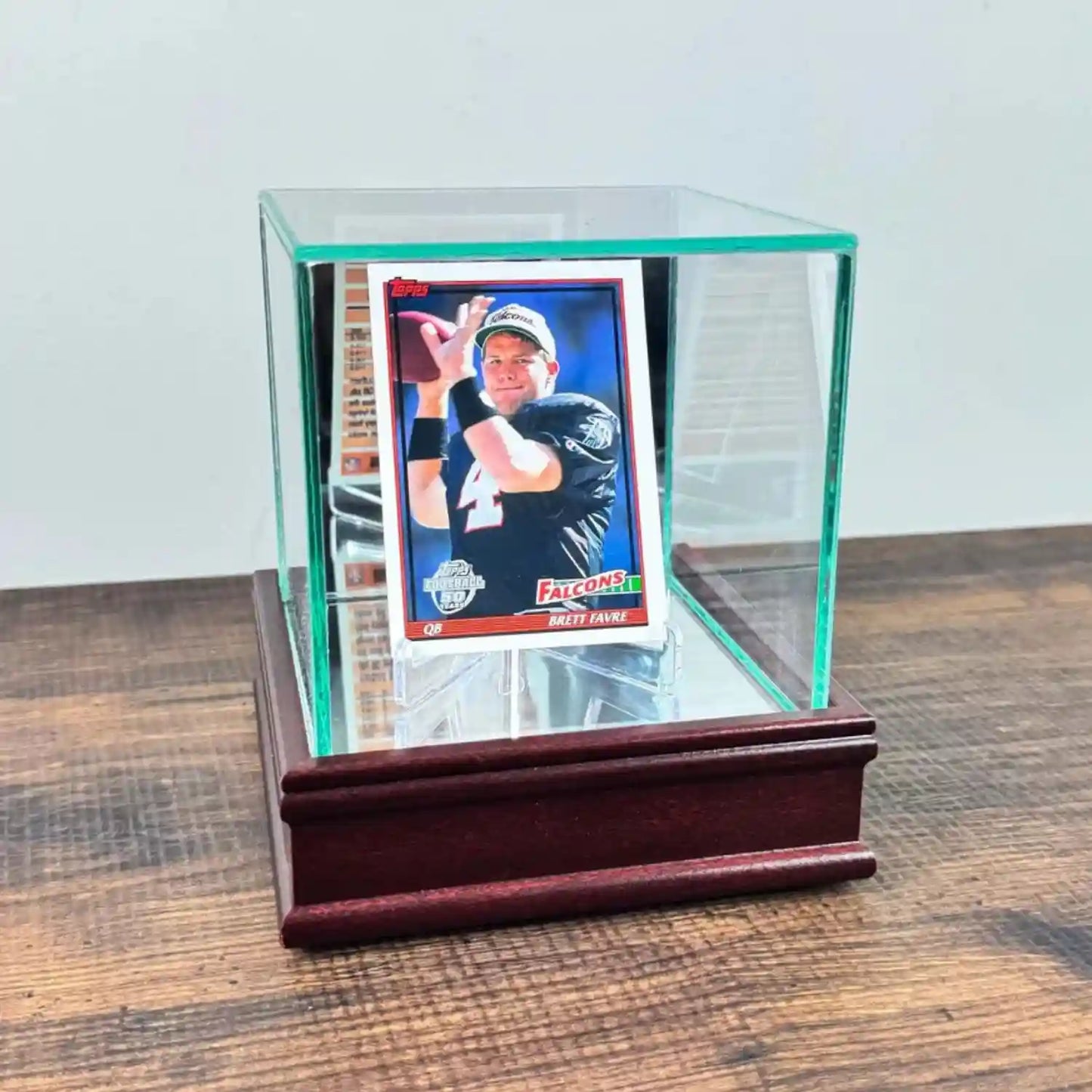 Real Glass Single Sports Trading Card Display Case Cherry