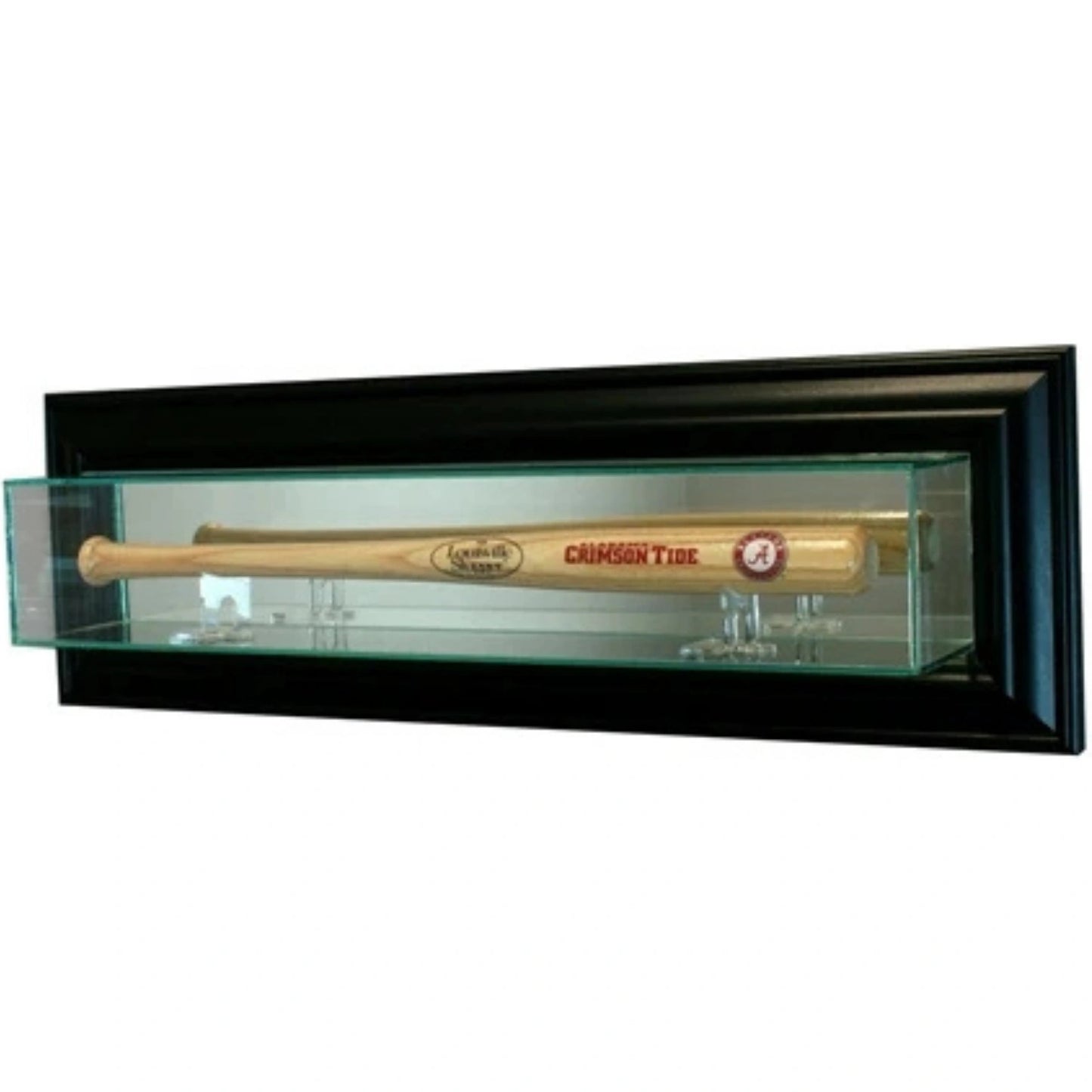 Real Glass Wall Mounted Mini Baseball Bat Display Case Black