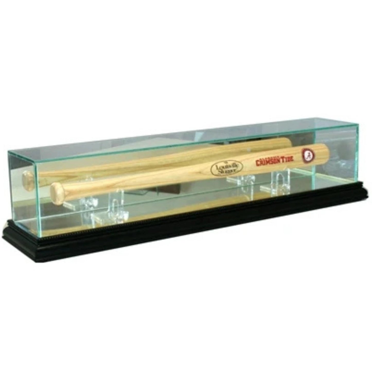 Real Glass Tabletop Mini Baseball Bat Display Case Black