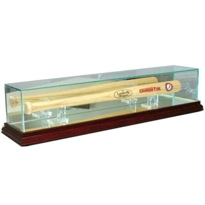 Real Glass Tabletop Mini Baseball Bat Display Case Cherry