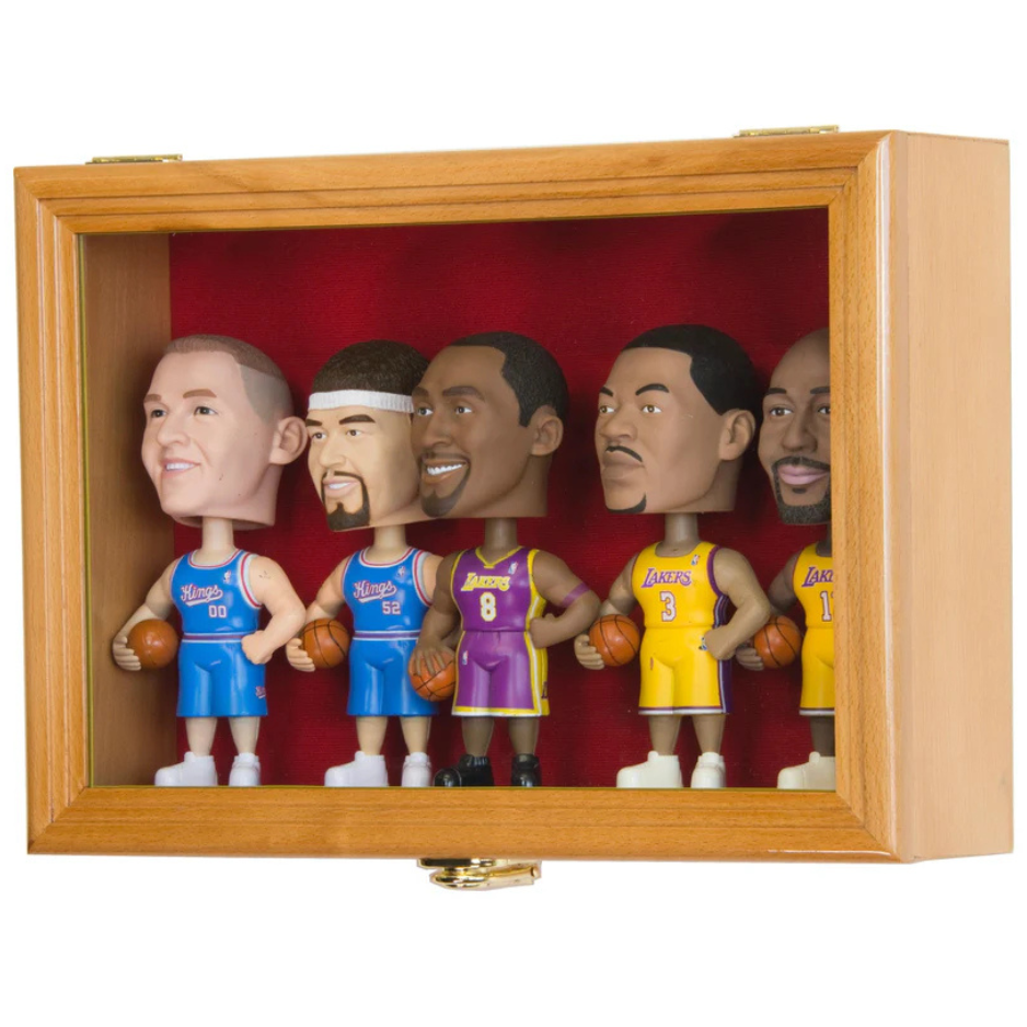 Small Bobblehead Figurine Display Case Cabinet UV Protection Bobble Head