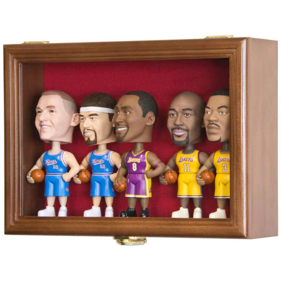 Small Bobblehead Figurine Display Case Cabinet UV Protection Bobble Head