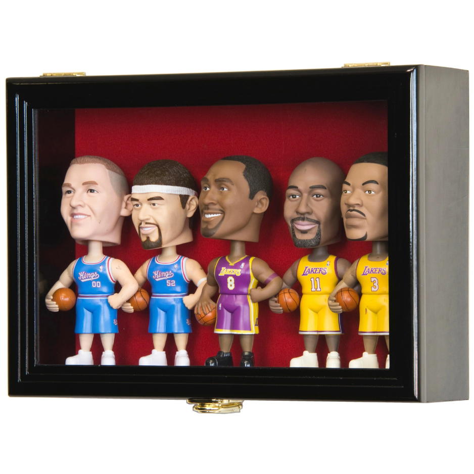 Small Bobblehead Figurine Display Case Cabinet UV Protection Bobble Head