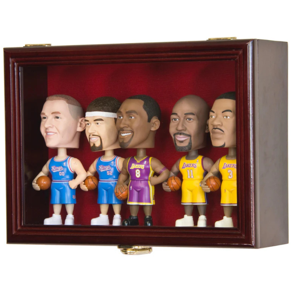 Small Bobblehead Figurine Display Case Cabinet UV Protection Bobble Head