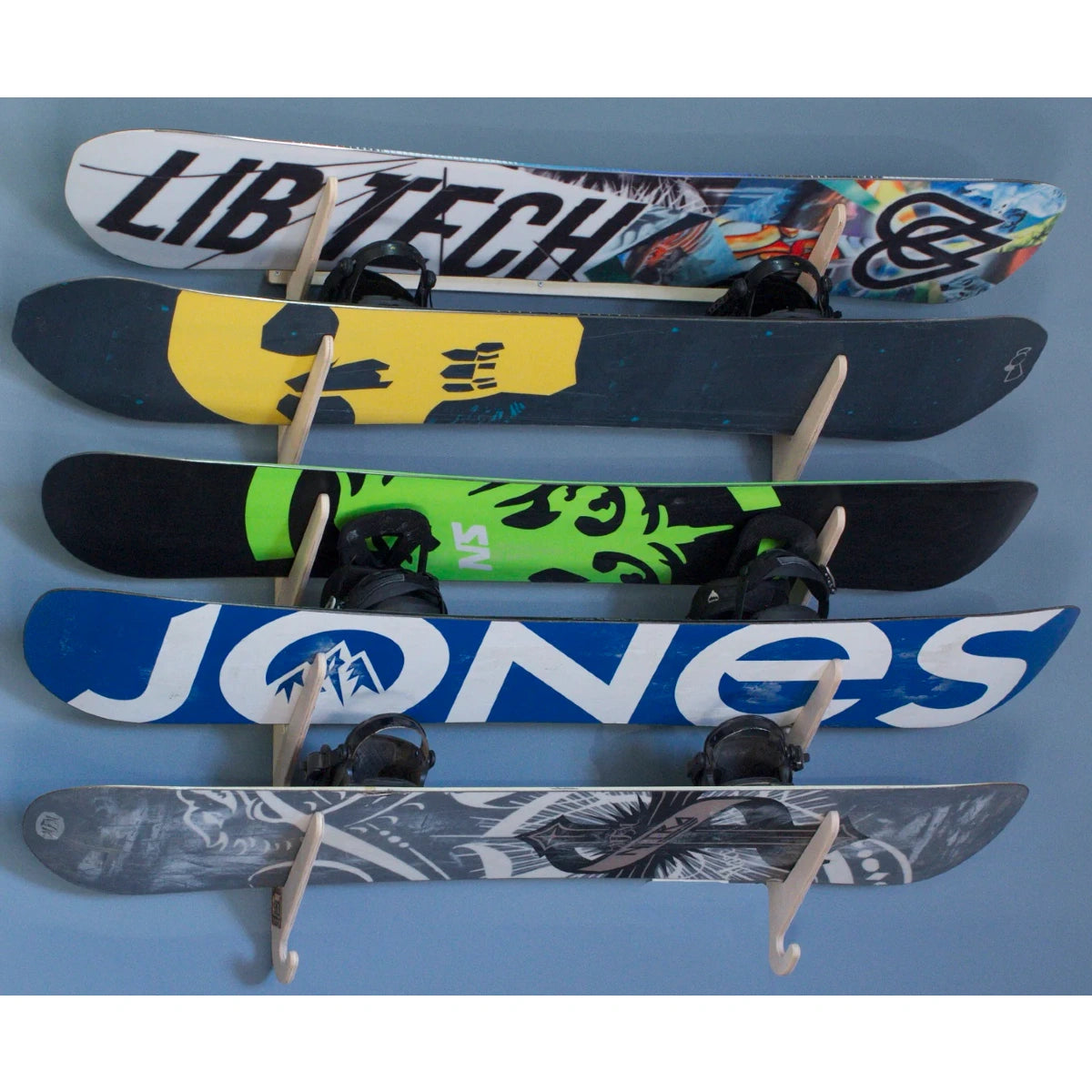 Walnut Snowboard Rack Premium Snowboard Wall Rack | Adjustable Multi-Tier Storage for Boards ...