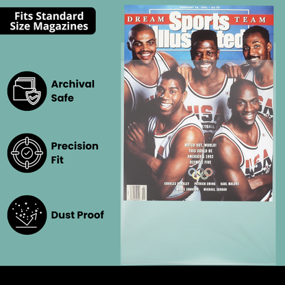 Magazine Bags - 200 Pack Acid-Free Polypropylene Plastic Sleeves - Crystal Clear Protection for Your Magazines and Comic Books - Archival Storage Covers for Collectors