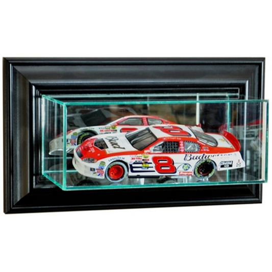 Wall Mounted NASCAR 1/24 Display Case Glass UV Protection diecast model car Black Wood