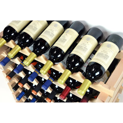 (10 Bottles Per Row) Beech Wood Modular Wine Holder Rack Stackable