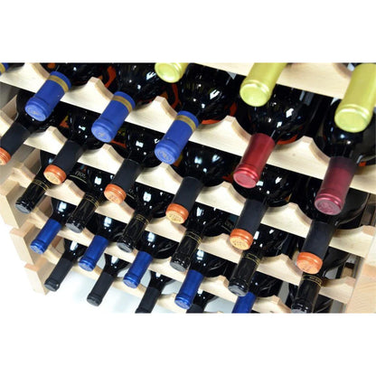 (12 Bottles Per Row) Beech Wood Modular Wine Holder Rack Stackable