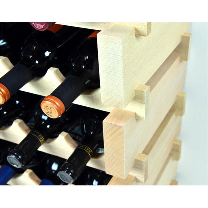 (10 Bottles Per Row) Beech Wood Modular Wine Holder Rack Stackable