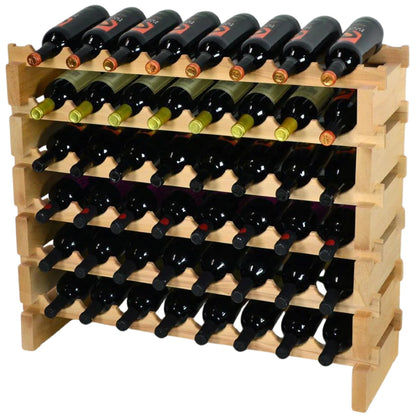 (8 Bottles Per Row) Beech Wood Modular Wine Holder Rack Stackable